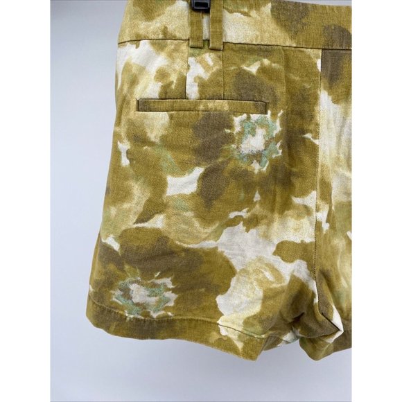 Ann Taylor Loft Womens Shorts 12 Linen Blend Yellow Tie Dye Boho Hippie Y2K - Picture 4 of 6